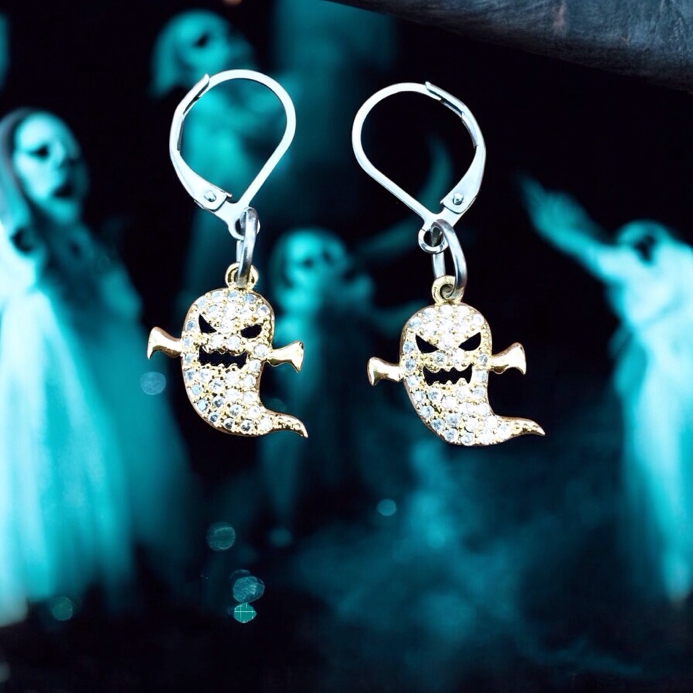 🆕 Crystal Ghost Earrings Enamel/ Stainless Steel